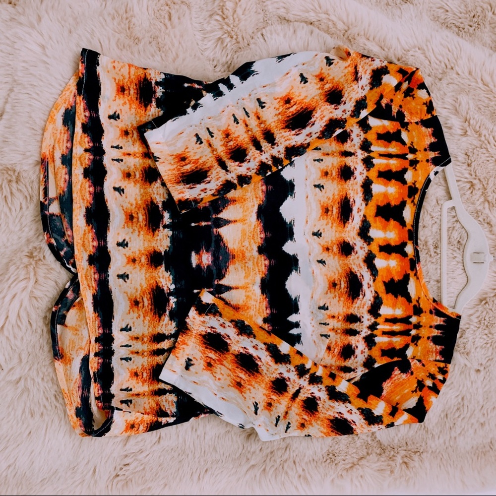 Orange tie dye style blouse